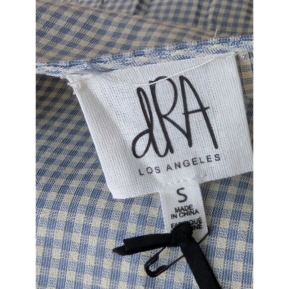 dRA Los Angeles Carol Dress-Grey/White-Maxi-Puff Sleeve-Cottagecore- Small NWT - Picture 8 of 11